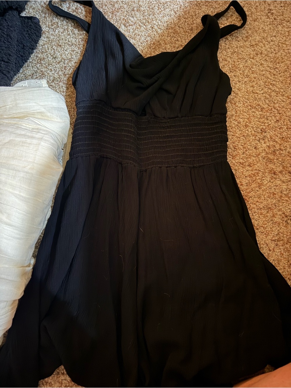American Threads Black Sleeveless V-Neck Mini Dress